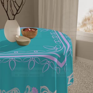 Art Nouveau Lotus Flower MAHJONG Tablecloth, Mahjong, Size 55 x 55 image 2