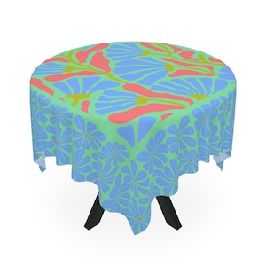 Greenly California Mahjong Tablecloth, Poppies Modern Art, 55x55 inch image 3