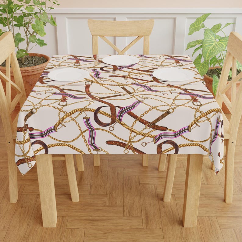 Cream Year of the Horse MAHJONG Tablecloth, Mahjong, Size 55 x 55, Chinese Zodiac 2026 image 5