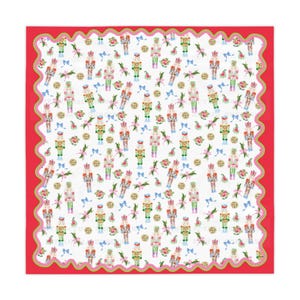 Preppy Nutcrackers MAHJONG Tablecloth, Size 55 x 55, Christmas Holiday image 1