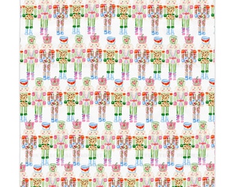 Jolly Nutcrackers MAHJONG Tablecloth, Size 55 x 55, Christmas Holiday