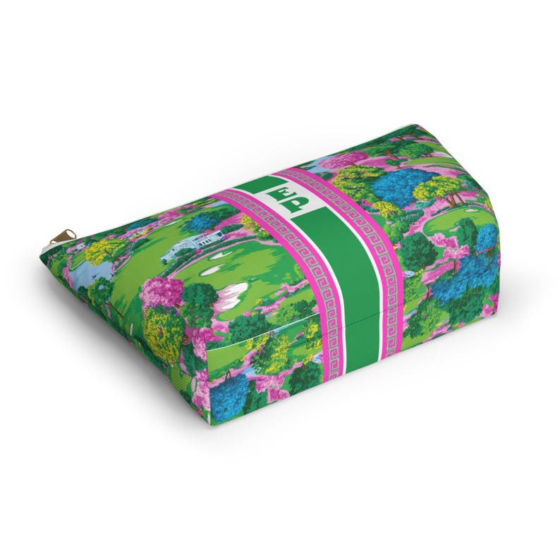 Gepersonaliseerde Augusta Preppy Golf Mahjong-tas met tegels en dobbelstenen, toilettasje afbeelding 5