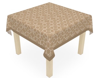 Tan Bamboo MAHJONG Tablecloth, Size 55 x 55, Game Night Neutral Table Cover