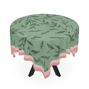 Lemon Leaves MAHJONG Tablecloth, Size 55 x 55, Game Night image 2