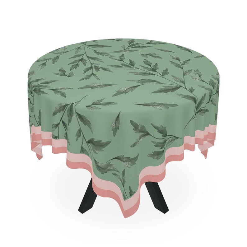 Lemon Leaves MAHJONG Tablecloth, Size 55 x 55, Game Night image 2
