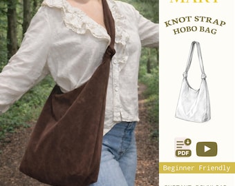 Patrón de costura para bolso hobo con nudo en PDF - Bolso holgado - Descarga digital