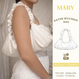 Sac en satin froncé - Patron de couture numérique (PDF) avec tutoriel vidéo