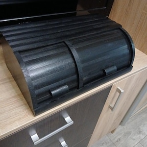 Handmade Wooden Bread Box – Double Compartment Rustic Kitchen Storage for Farmhouse Counters