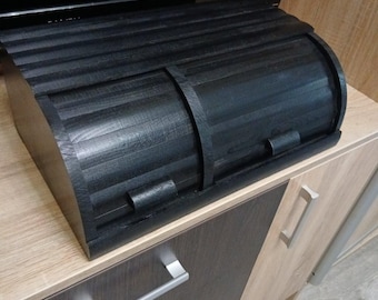 Handmade Wooden Bread Box – Double Compartment Rustic Kitchen Storage for Farmhouse Counters