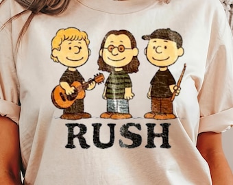 T-shirt rétro Rush x Peanuts : Geddy Lee, Lifeson, Peart