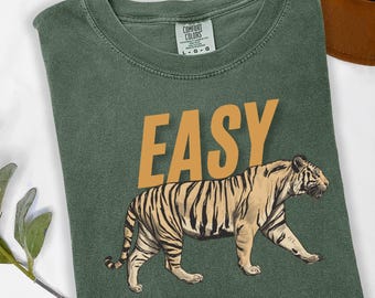 Comfort Colors Tiger T-Shirt: Distressed Retro Graphic Tee