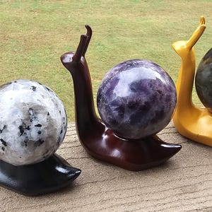 Soporte para esferas de caracol: soporte decorativo artesanal para esferas de cristal o piedra (esferas no incluidas)