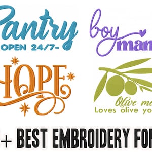 BX Embroidery Fonts Bundle - 20 Font Set | Alphabet & Numbers | Monogram Embroidery Machine Fonts | Machine Embroidery Design - 6 Sizes