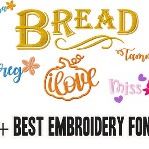 BX Embroidery Fonts Bundle - 20 Font Set | Alphabet & Numbers | Monogram Embroidery Machine Fonts | Machine Embroidery Design - 6 Sizes