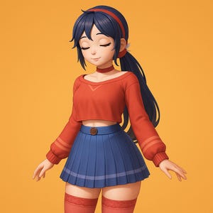 Anime Girl STL Figure | 3D Printable Cute Female Character Model | Detailed Figurine for FDM and Resin Printing | Cosplay & Display Decor