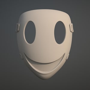 Smiley Face Mask STL | Fun Cosplay & Costume Prop 3D Print Model | Unique Party Mask, Halloween, Collectible Wearable