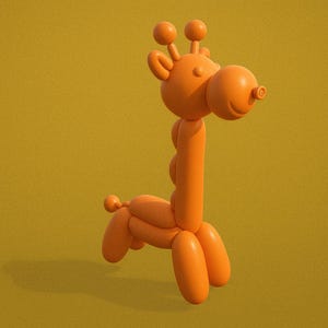 Balloon Giraffe STL | Fun Animal Figurine 3D Print Model | Party Décor, Toy & Novelty Sculpture for Display