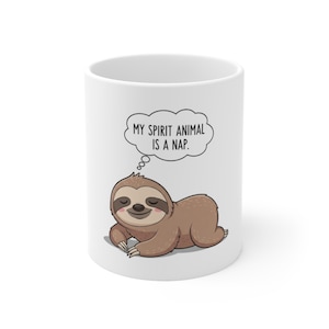 Sloth Mug, Lazy Animal Coffee Cup, Funny Sloth Tea Mug, Chill Sloth Ceramic Mug, Relaxation Sloth Coffee Cup, Sleepy Sloth Cups