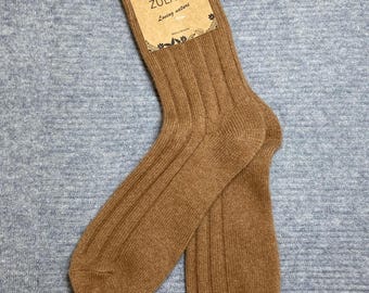 Calcetines de lana de camello orgánica pura de Mongolia, calcetines gruesos de doble hilo