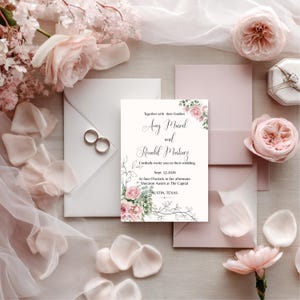Elegant Wedding Invitation Set | Canva Template with RSVP & Details Card | Printable Wedding Suite | Modern Editable Invite
