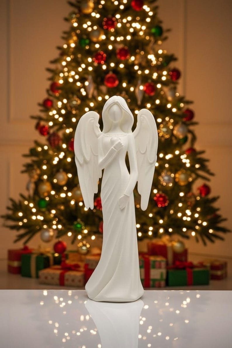 Angel Statue – Elegant White Guardian Angel | Faith Home Decor | Christmas Decor image 4