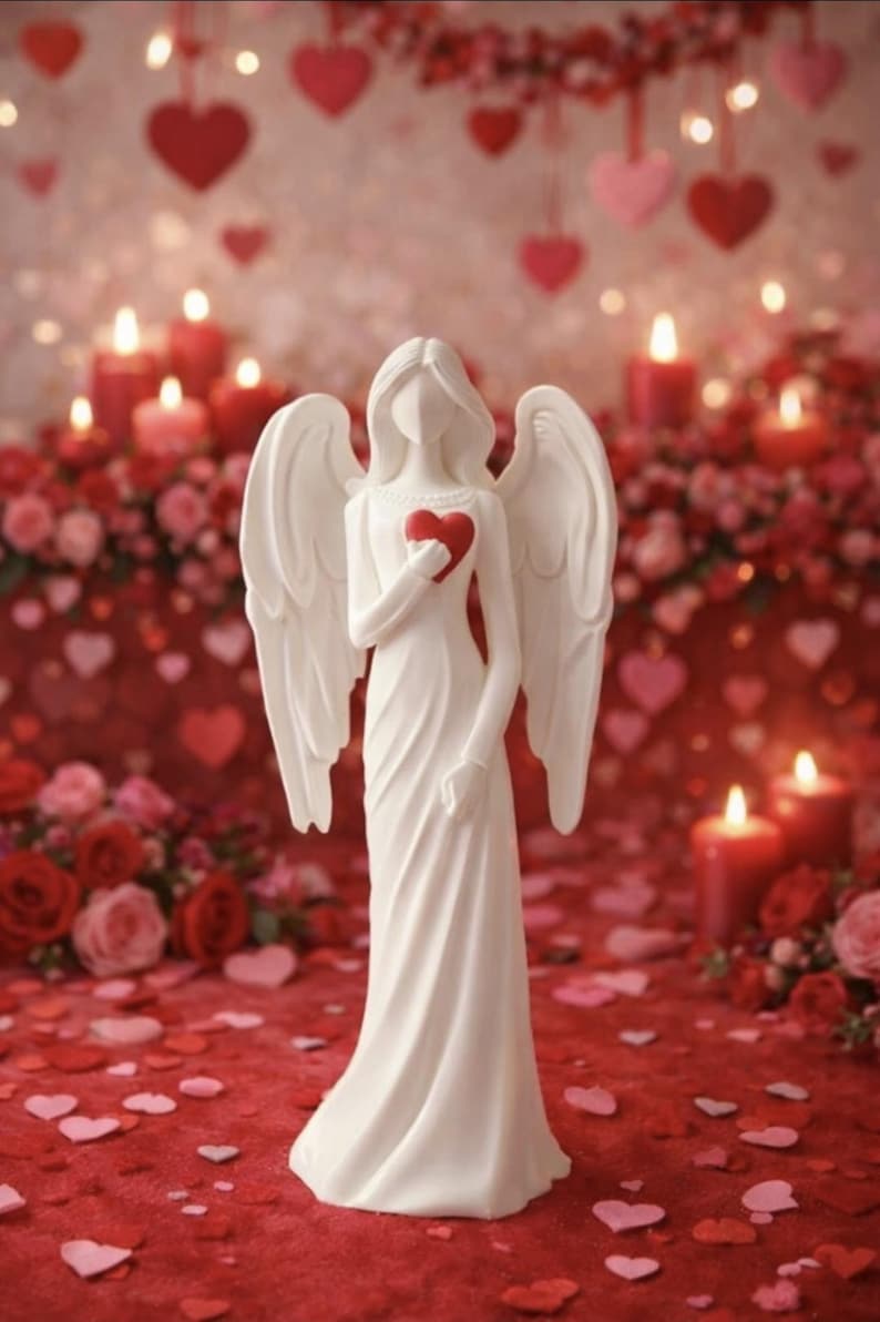 Angel Statue – Elegant White Guardian Angel | Faith Home Decor | Christmas Decor image 2