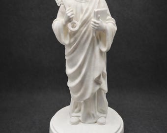 Estatua de San Pedro de 20 cm / Decoración religiosa católica impresa en 3D / Figura de mesa de oración cristiana para el hogar