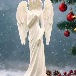 Angel Statue – Elegant White Guardian Angel | Faith Home Decor | Christmas Decor image 6