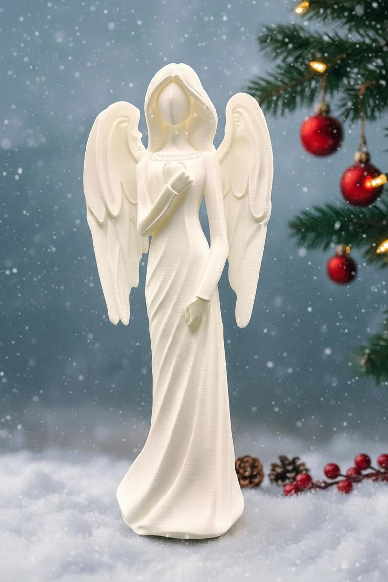 Angel Statue – Elegant White Guardian Angel | Faith Home Decor | Christmas Decor image 6
