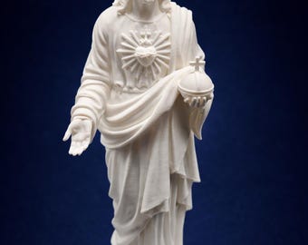 Sacred Heart of Jesus 3D Printed Statue – Christian Home Decor, Catholic Religious Figurine, Faith Gift