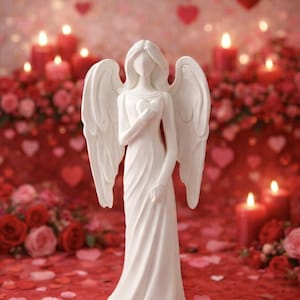 Angel Statue – Elegant White Guardian Angel | Faith Home Decor | Christmas Decor image 1