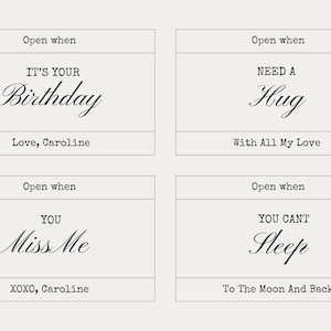 Open When Letters – Editable Printable Labels | Digital Download for Long Distance & Gifts