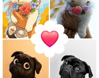 Pixar Style Pet Portrait - Gift for Cat/Dog Lovers