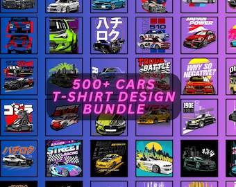 Car T-Shirt Design Bundle: 500+ Muscle Car, Racing & Garage Graphics (Commercial Use Included)