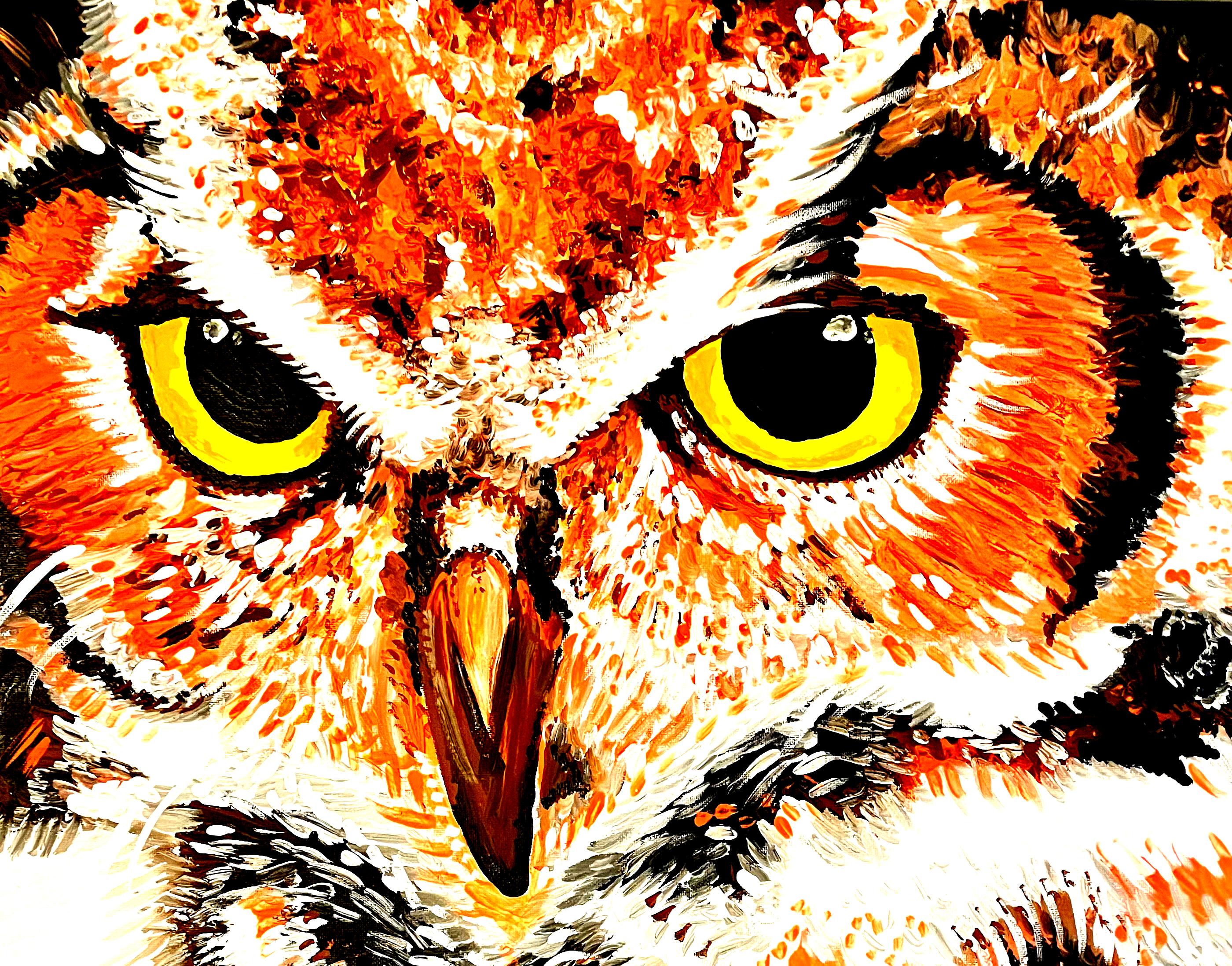 owl art for spooky season