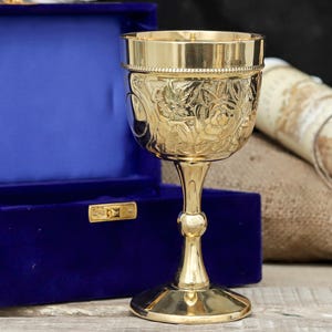 Handmade Brass Chalice Goblet Engraved Gothic Goblet Personalized Wine glass Medieval Decor Party KitchenWare Christmas or Anniversary Gift