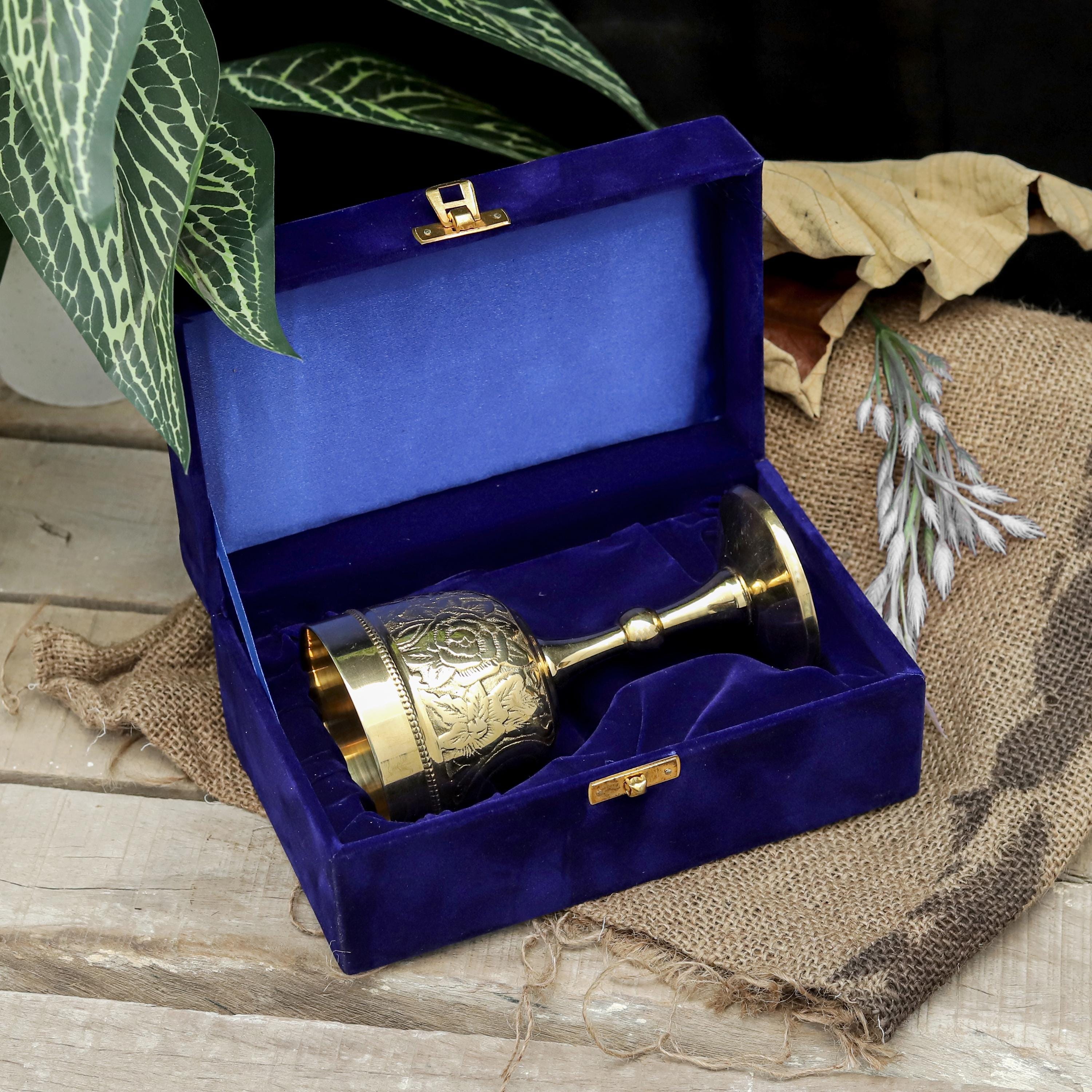 Personalized Brass Chalice Goblet | Engraved Gothic Goblet | Medieval ...