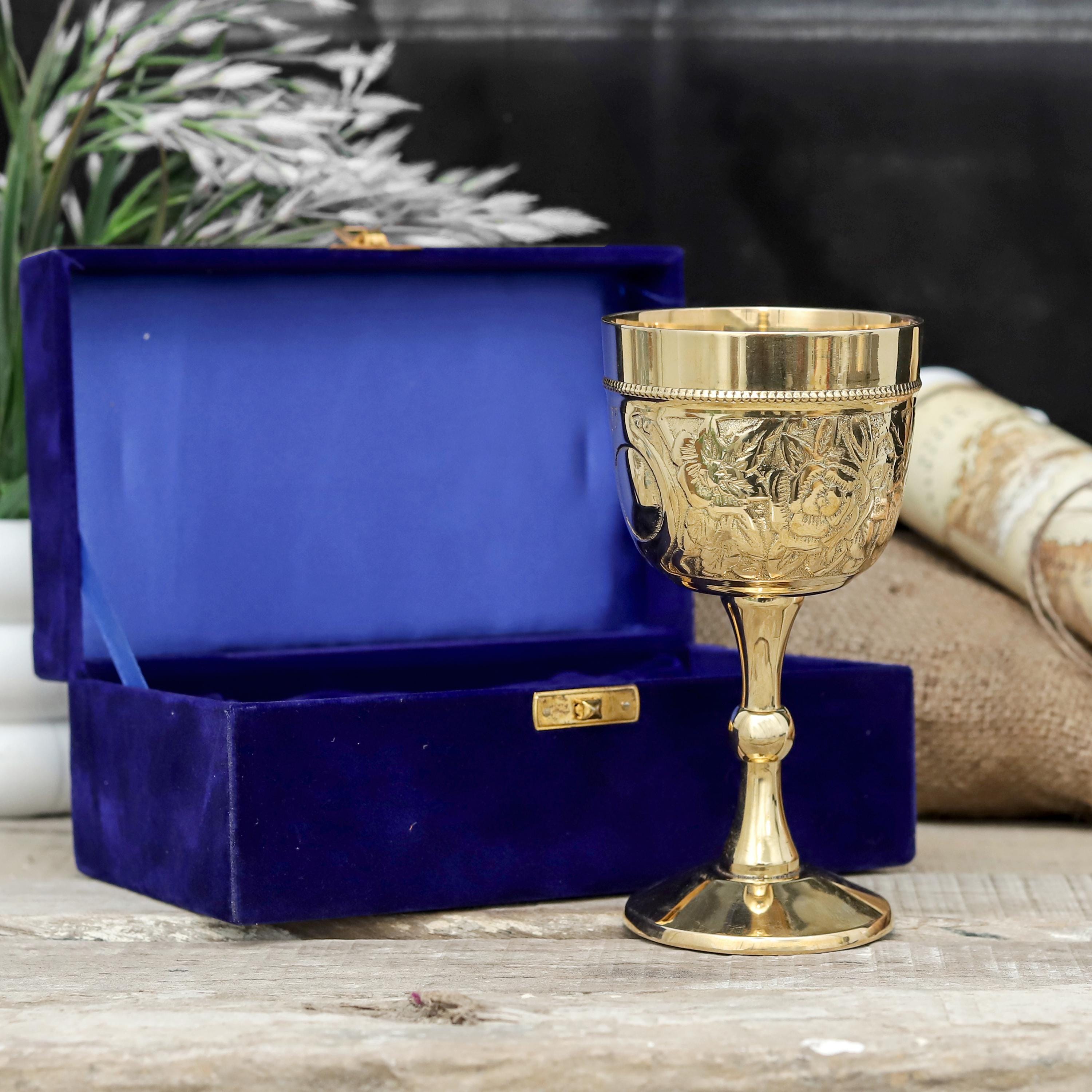 Personalized Brass Chalice Goblet | Engraved Gothic Goblet | Medieval ...