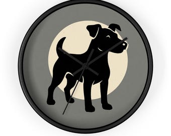 Jack Russell Dog Wall Clock: Rustic Farmhouse Pet Decor