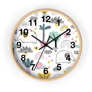 Cute Animal Nursery Wall Clock, Woodland Decor, Kids Room Accessories, Baby Shower Gift, Fun Modern Design