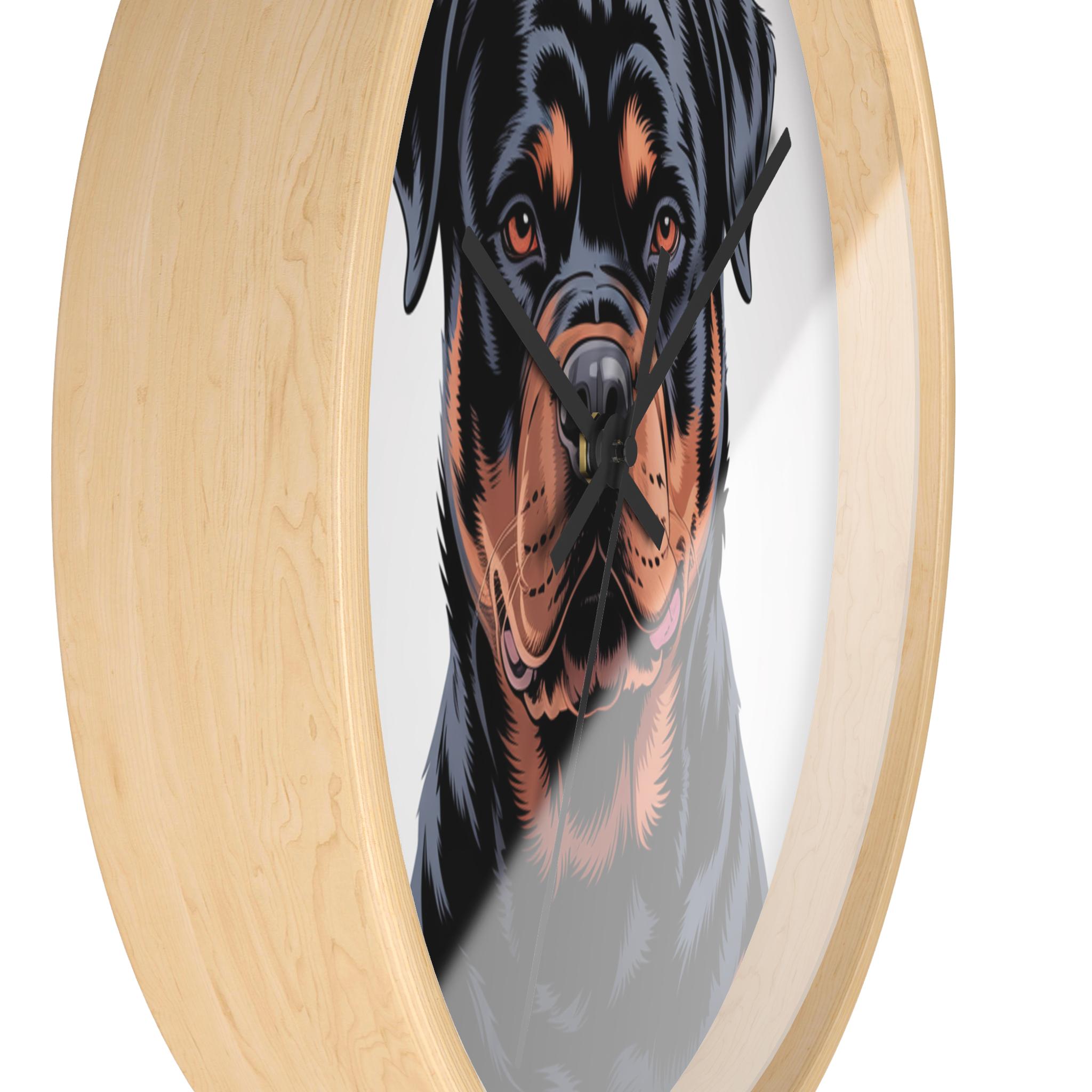 ロットワイラーの壁掛け時計：犬好きのためのインテリア、静音