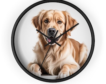 Golden Retriever Wall Clock, Dog Mom Gift, Home Decor