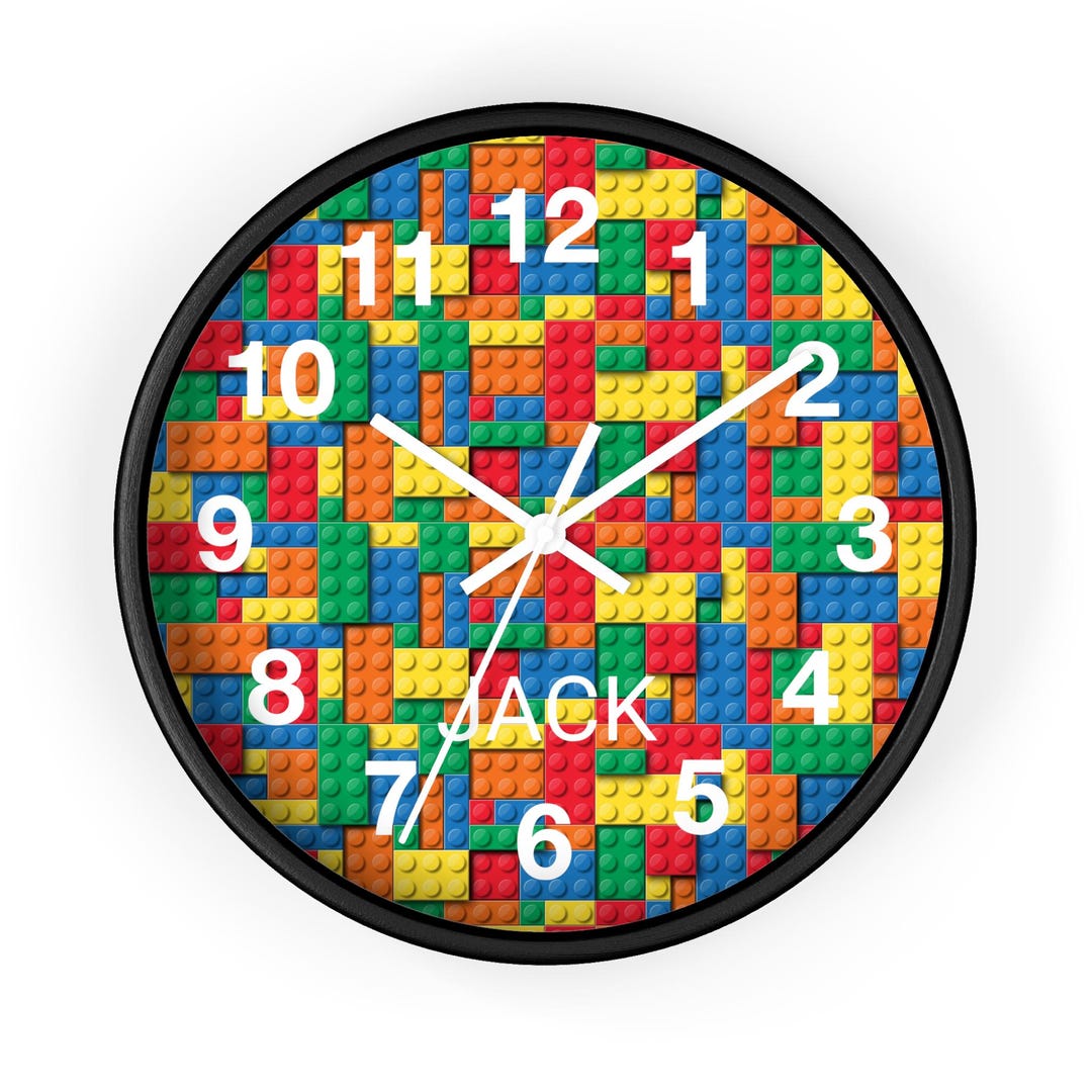 Building Blocks Clock: Colorful Kids Nursery Decor - Etsy