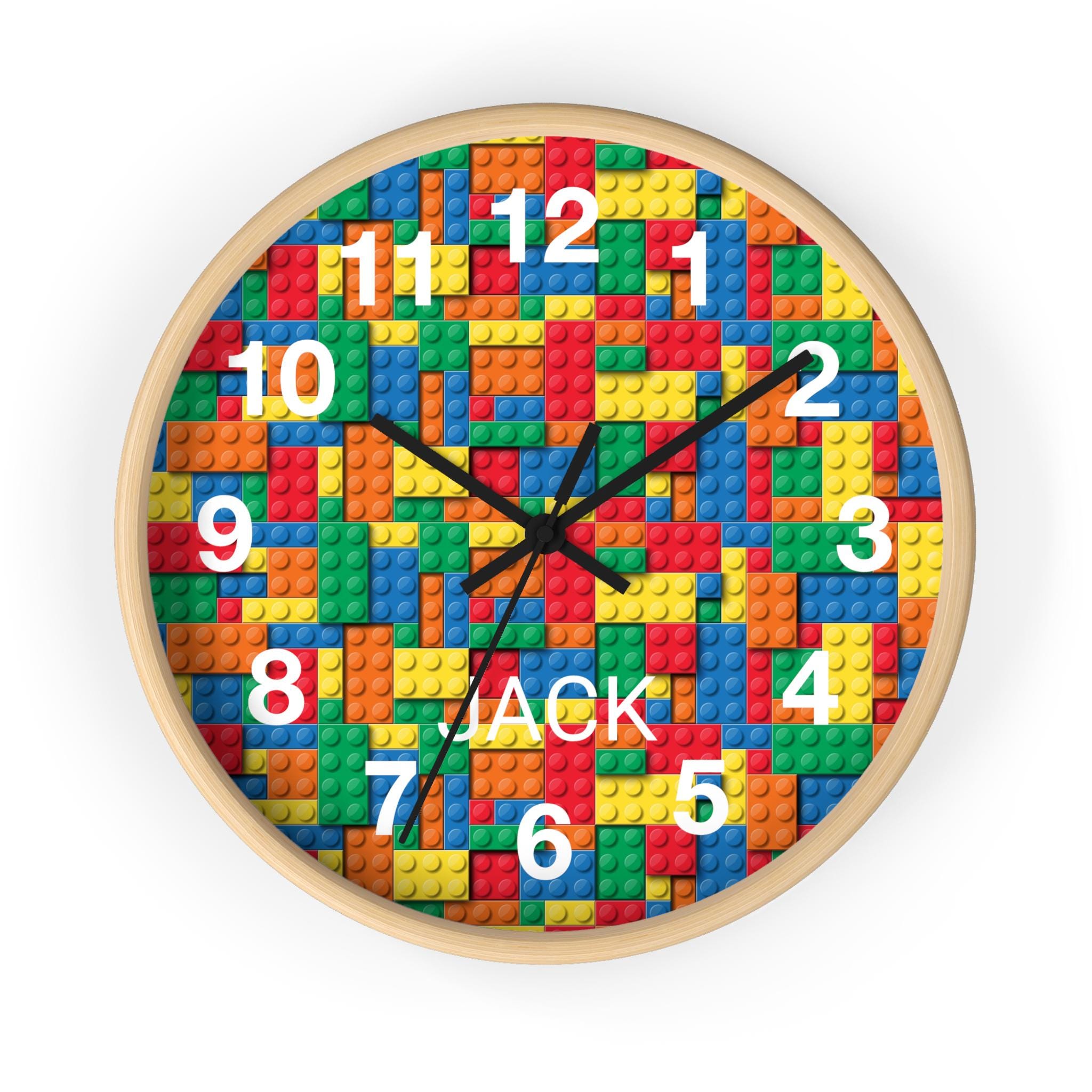 Building Blocks Clock: Colorful Kids Nursery Decor - Etsy