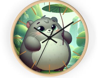 Totoro Nursery Clock, Whimsical Anime Wall Art, Studio Ghibli Decor