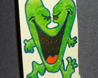 Nestle's Keen Chiller Club SILLY SLURP Trading Card #6 Green Monster Funny Poem 1966