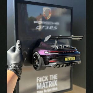 Porsche 911 GT3 RS 3D Wall Art | Half Model Car Wall Decor | Luxury Supercar Wall Display