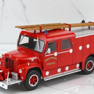 1972 International Loadstar Fire Truck 1:43 Diecast – Belgium FPT Tanker Model- fire truck- red truck-water