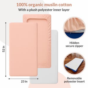 Daycare Toddler Cot Sheet With Padding - Soft Organic Muslin Cotton Fitted Sheet for Kids Nap Mat | Cozy Bedding for Preschool, 52x23