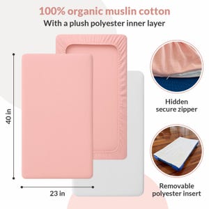 Daycare Toddler Cot Sheet With Padding - Soft Organic Muslin Cotton Fitted Sheet for Kids Nap Mat | Cozy Bedding for Preschool, 40x23